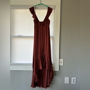 EXPRESS Burgundy Midi High-Low Dress